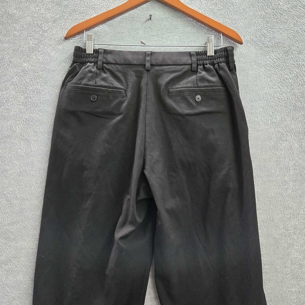 Uniqlo Men Pants M Black Dress Pleated Wide Leg 28" Inseam - Picture 11 of 11